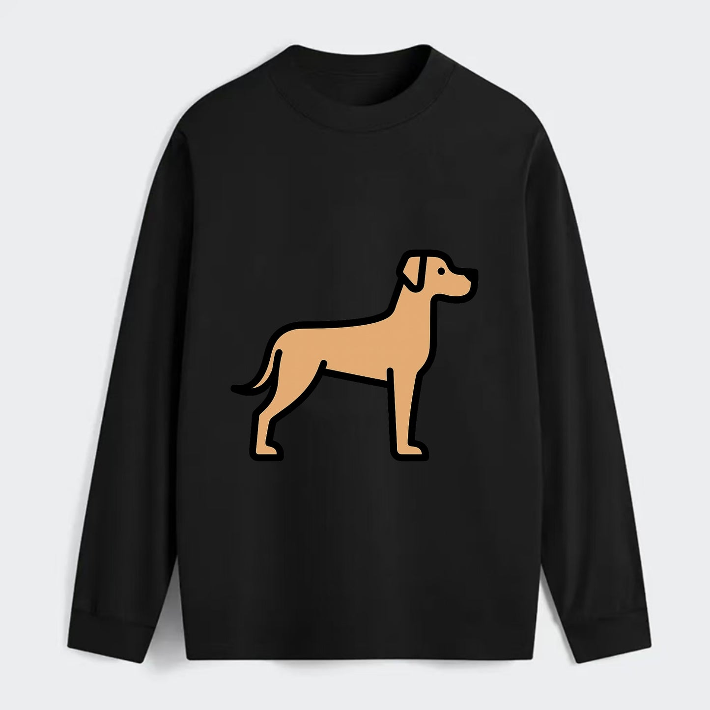 Great Dane - Fawn colored flat side profile - Classic Long Sleeve Shirt - Black