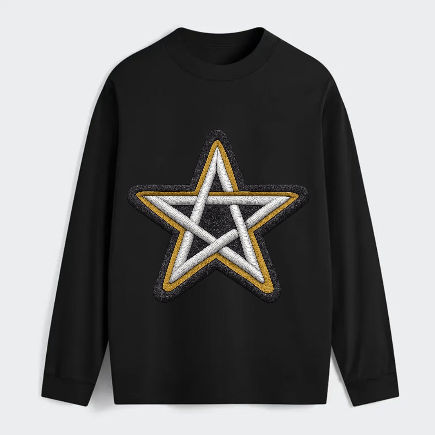 PENTAGRAM STAR - five point star in silver , protection - Classic Long Sleeve Shirt - Black