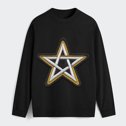 PENTAGRAM STAR - five point star in silver , protection - Classic Long Sleeve Shirt - Black