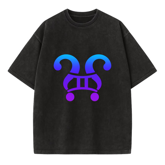 CURIOUS TWINS | Twin question marks | Endless curiosity | Seeking answers | - Vintage T-shirt - Black