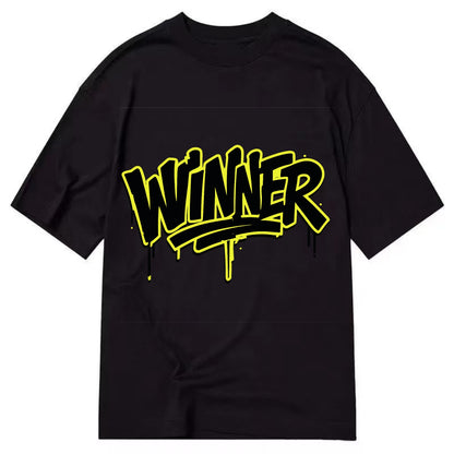 Bold typography design - "WINNER" - victorious mindset, champion - Classic T-shirt - Black