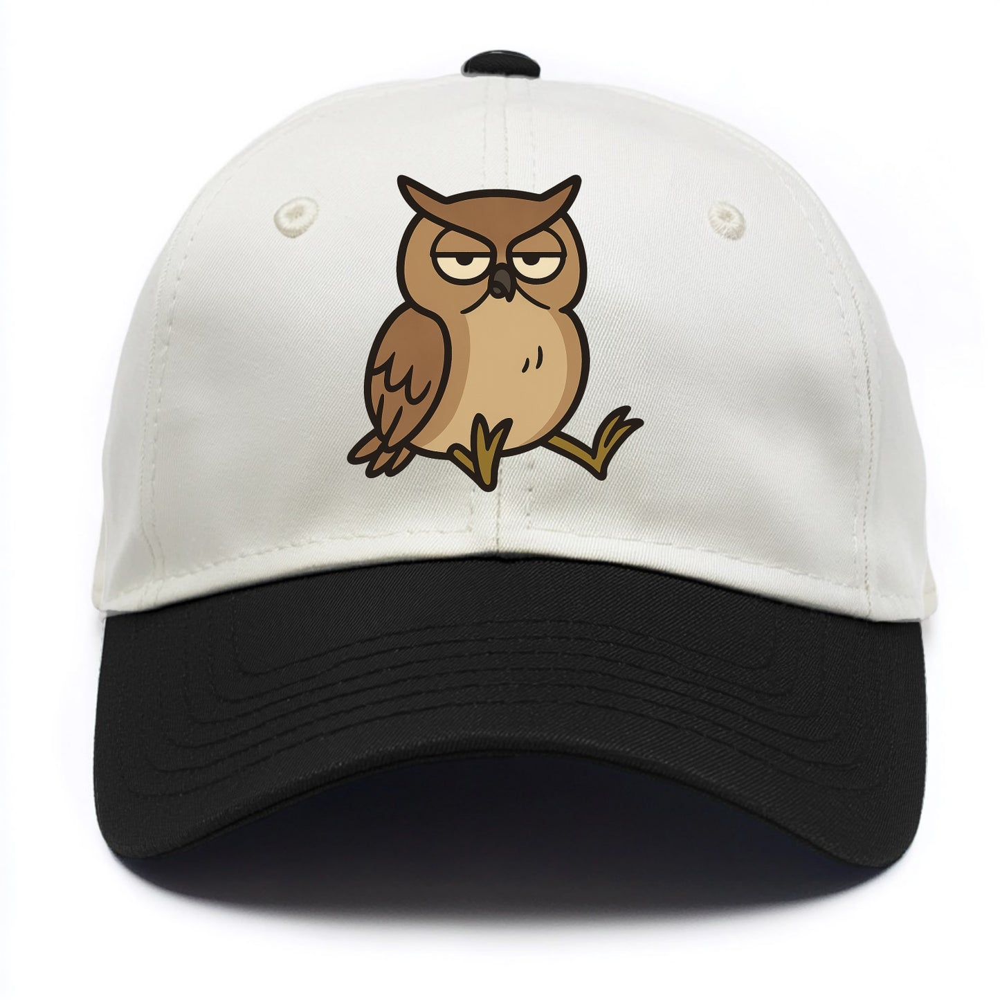 The Owl Judging Silently - Two Tone Cap - Black