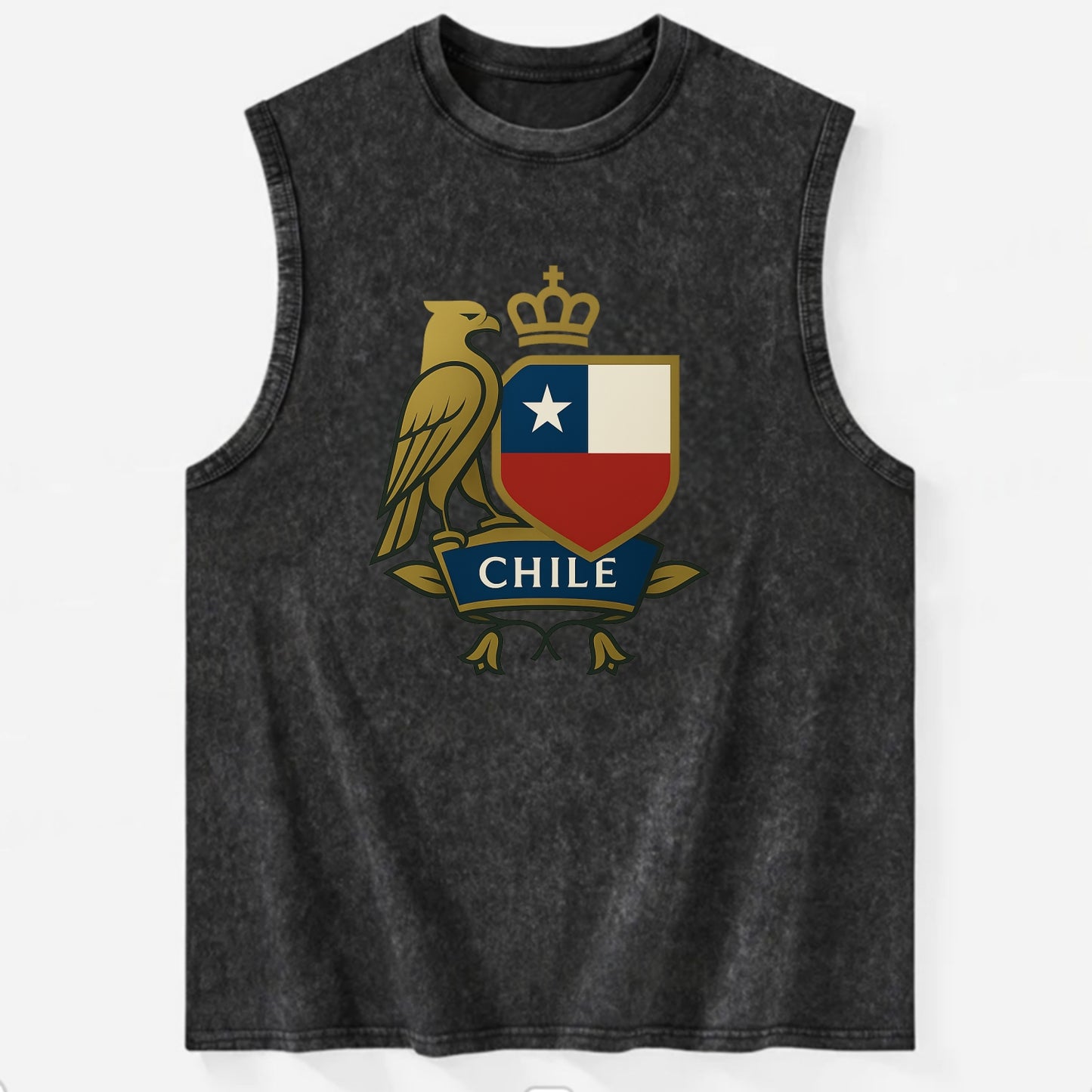 Chile Royal Logo  - Vintage Washed Tank - Black