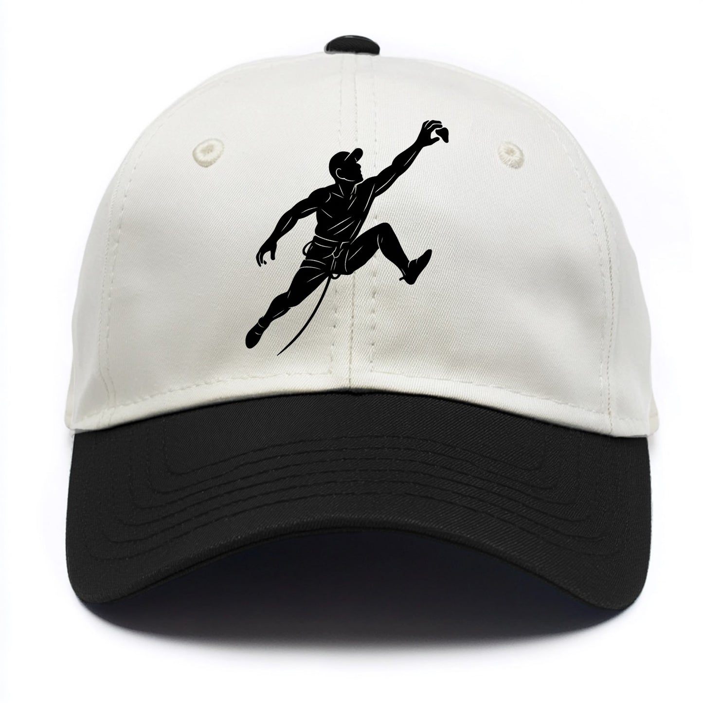 Rock wall climber reaching hold - Two Tone Cap - Black