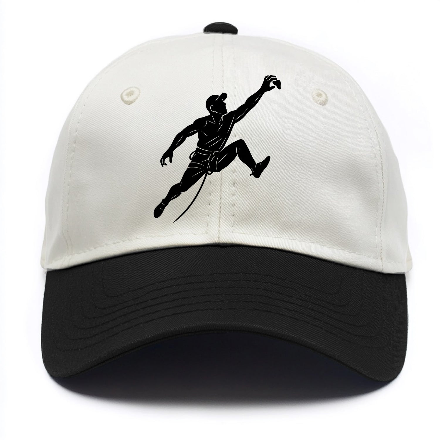 Rock wall climber reaching hold - Two Tone Cap - Black