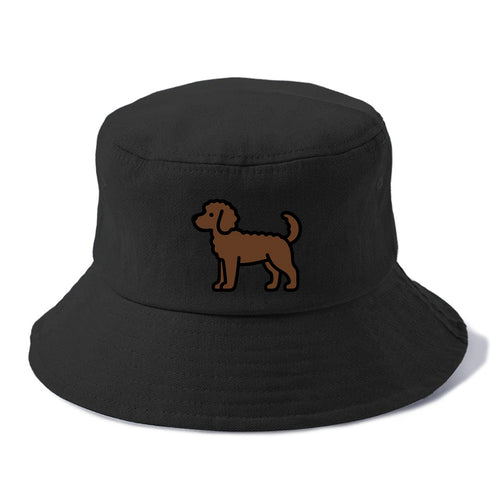 Labradoodle - Chocolate curly flat side profile - Bucket Hat