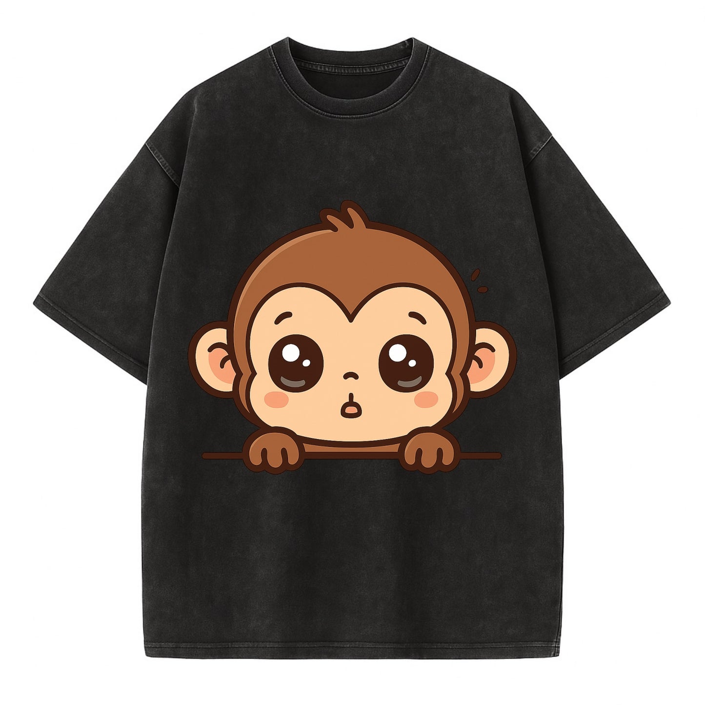 Baby Monkey  - Vintage T-shirt - Black