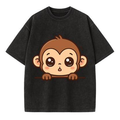 Baby Monkey  - Vintage T-shirt - Black