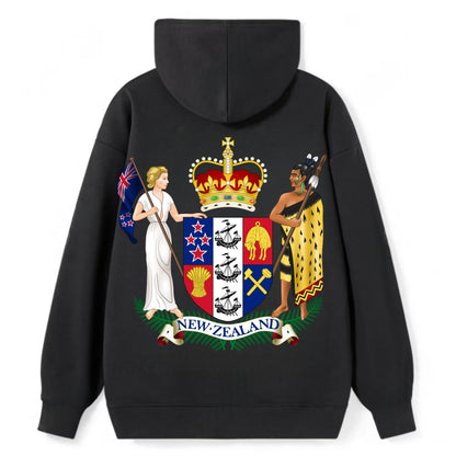 Coat Of Arms Of New Zealand - Classic Pullover Hoodie - Black