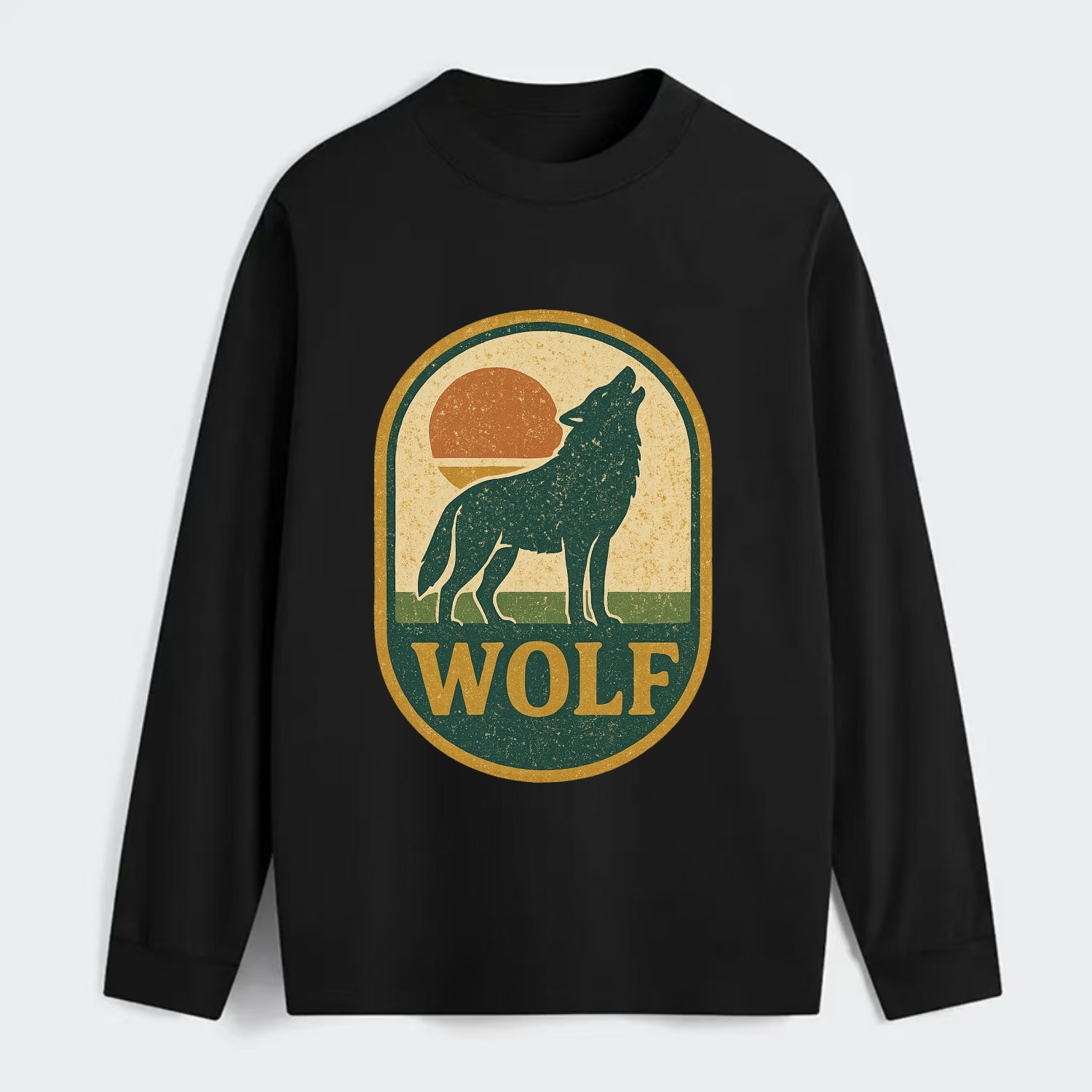 Carbon Fiber Wolf  - Classic Long Sleeve Shirt - Black