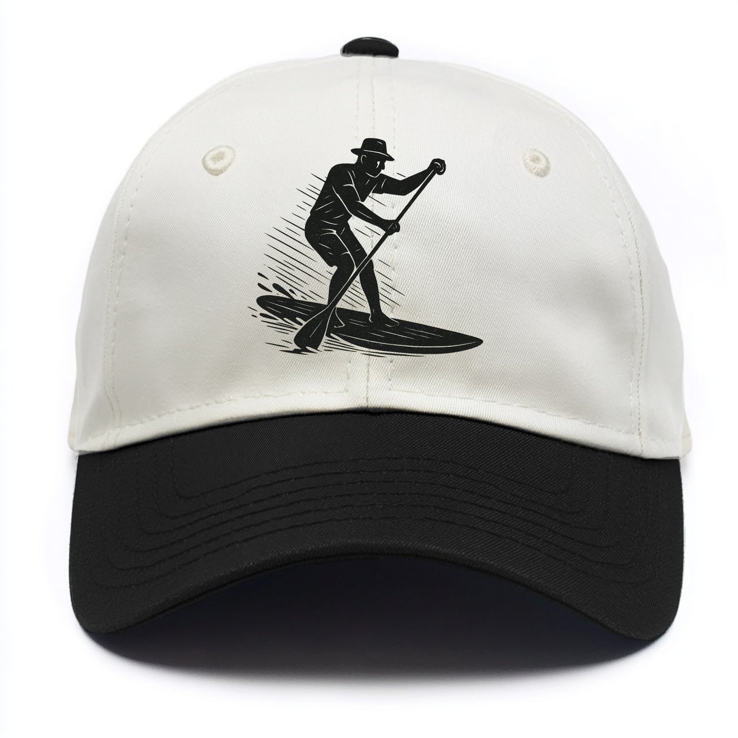 Stand-up paddleboarder on calm water - Two Tone Cap - Black