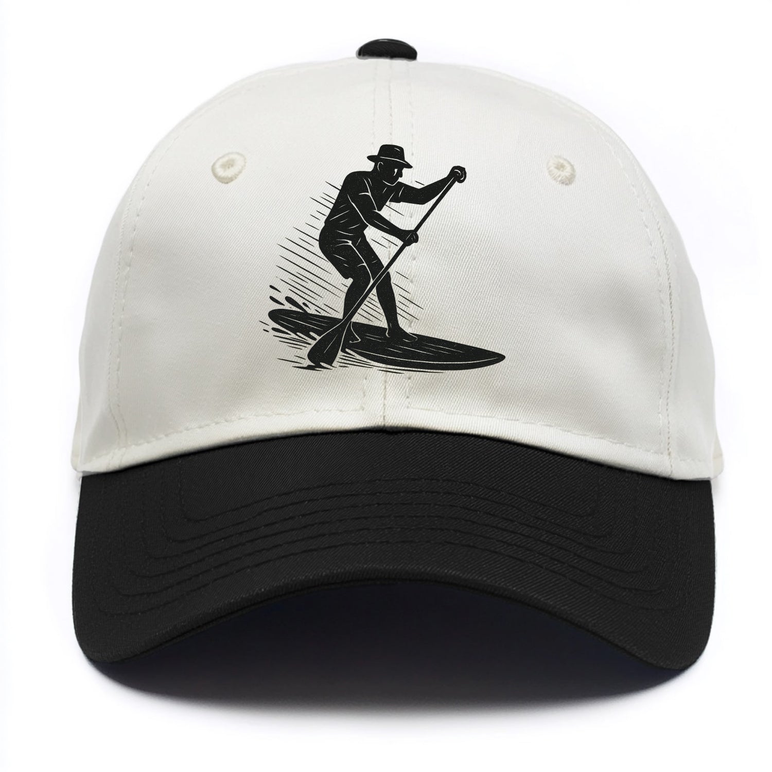 Stand-up paddleboarder on calm water - Two Tone Cap - Black