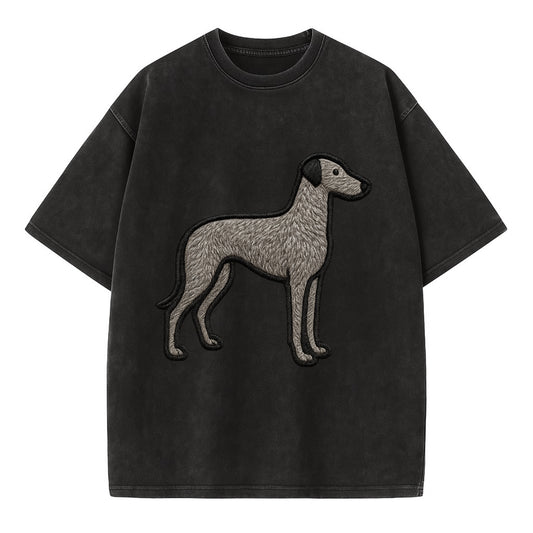 Scottish Deerhound - Trendy hound silhou - Vintage T-shirt - Black