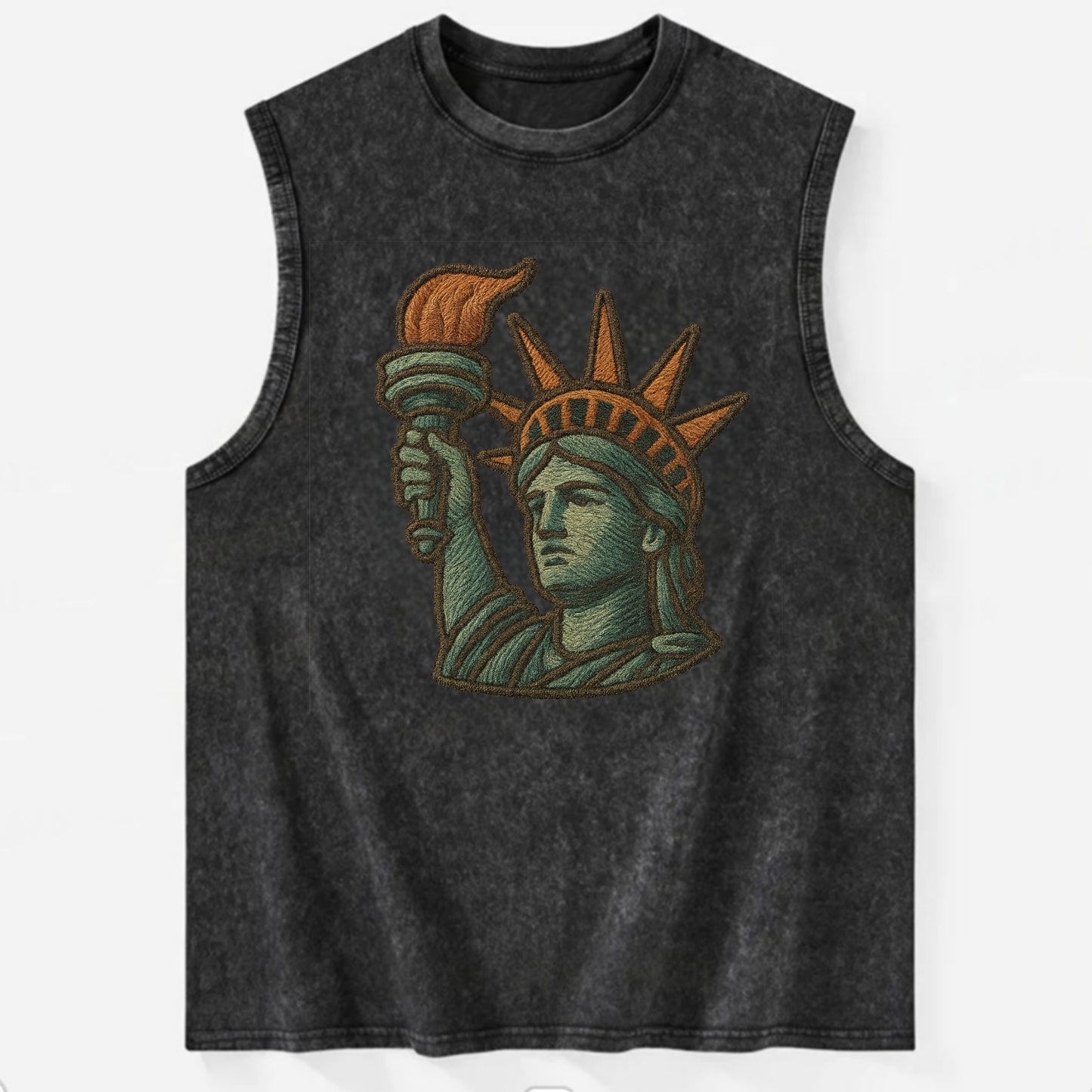 Statue of Liberty  - Vintage Washed Tank - Black