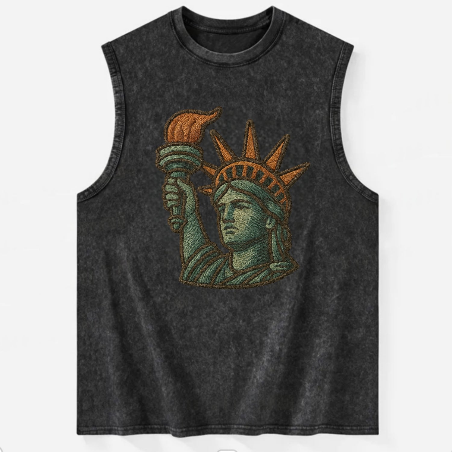 Statue of Liberty  - Vintage Washed Tank - Black