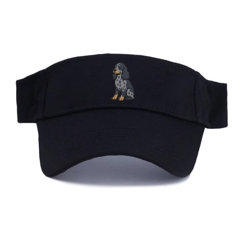 English Cocker Spaniel - Blue roan embroidered sitting pose - Visor