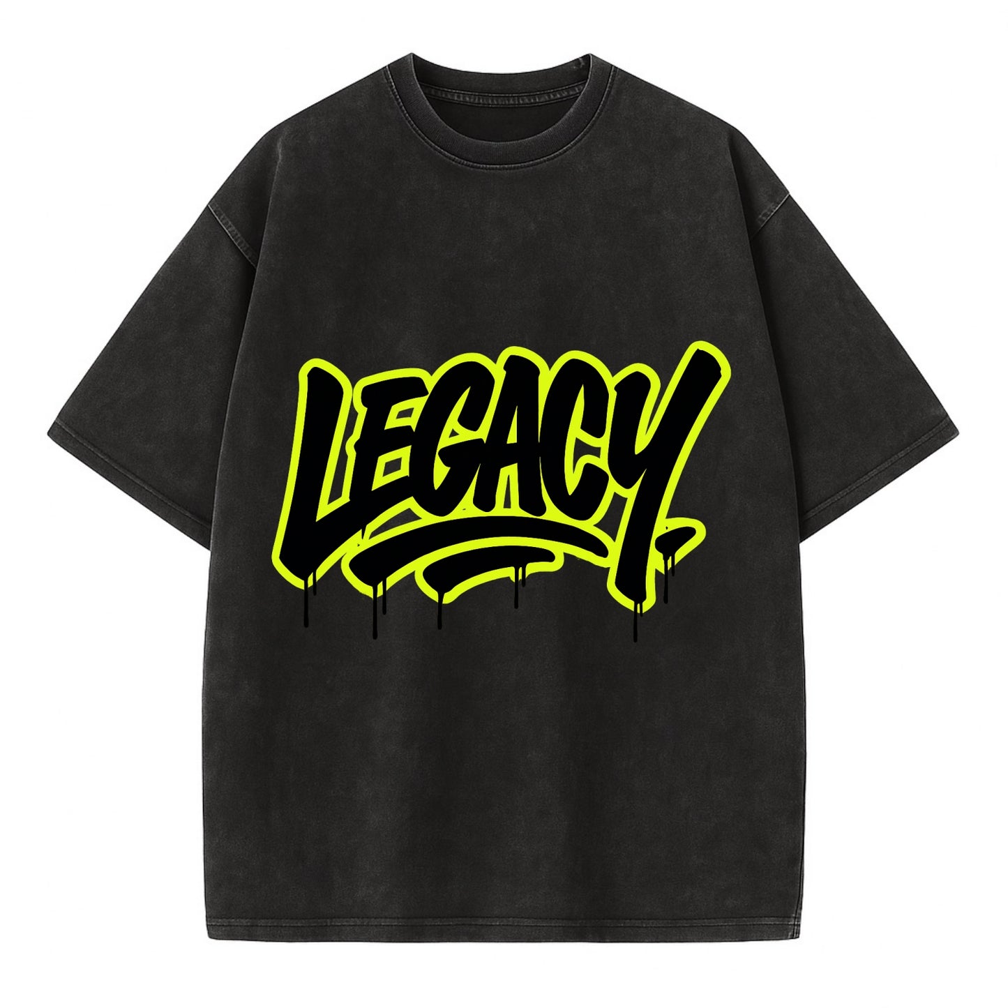 Bold typography design - "LEGACY" - what you leave behind, lasting impact - Vintage T-shirt - Black