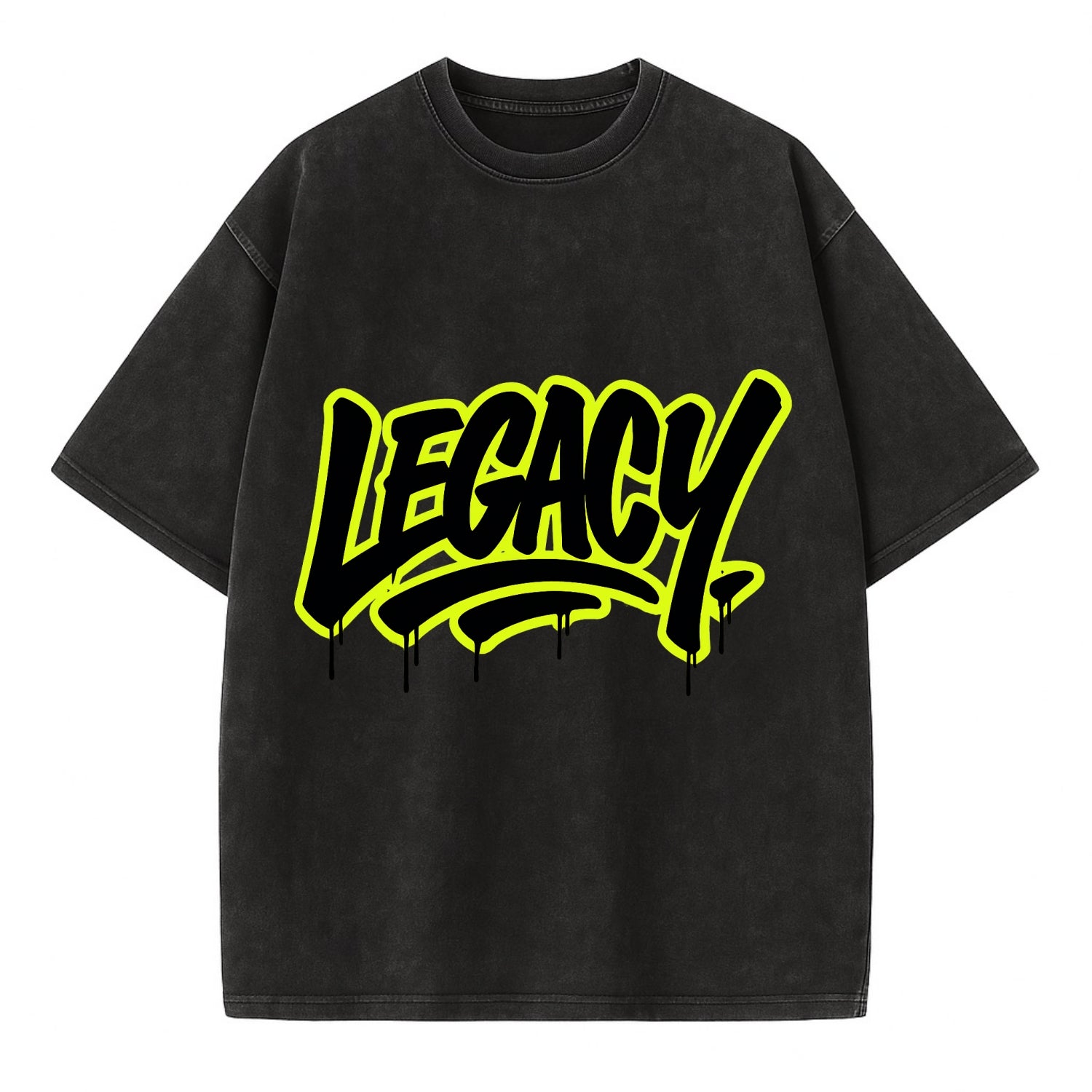 Bold typography design - "LEGACY" - what you leave behind, lasting impact - Vintage T-shirt - Black
