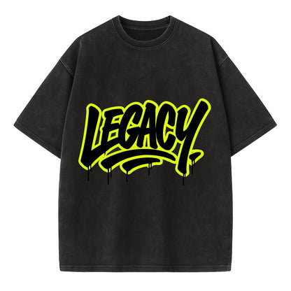 Bold typography design - "LEGACY" - what you leave behind, lasting impact - Vintage T-shirt - Black