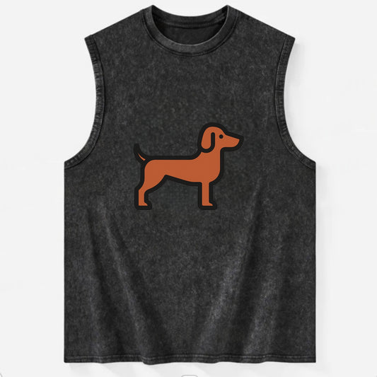 Vizsla - Rust colored flat side profile - Vintage Washed Tank - Black