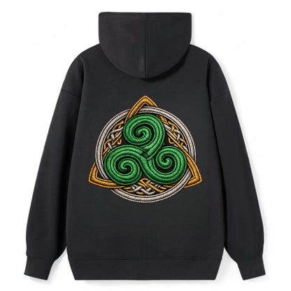 Spiral Knot Triskele - Classic Pullover Hoodie - Black