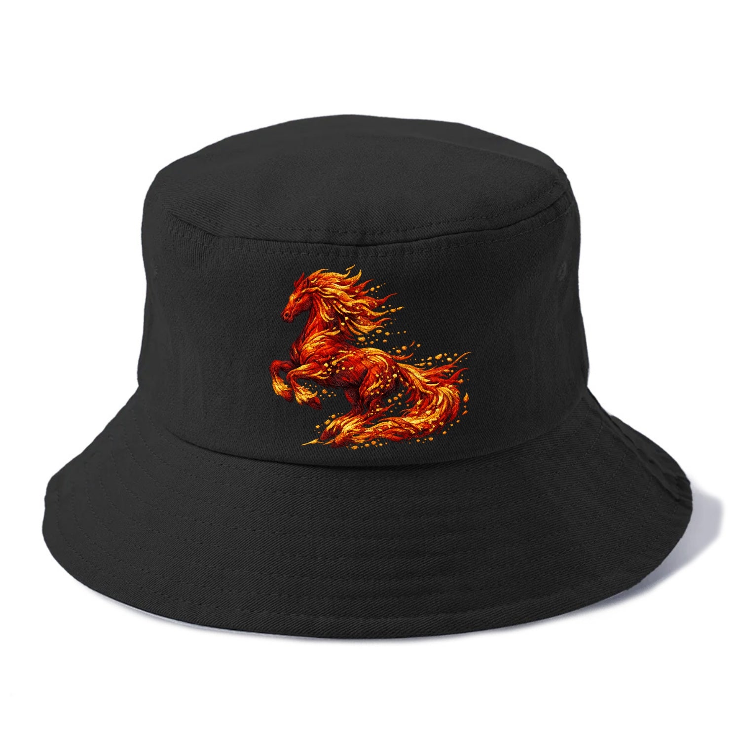 EMBER RISING | Sparks forming into horse shape | Particles of fire | Energy coalescing - Bucket Hat - Black