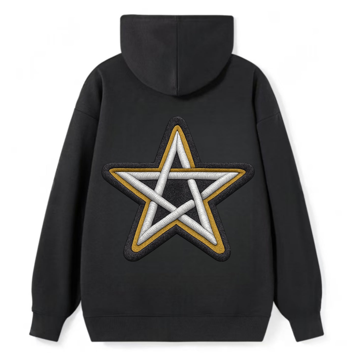 PENTAGRAM STAR - five point star in silver , protection - Classic Pullover Hoodie - Black