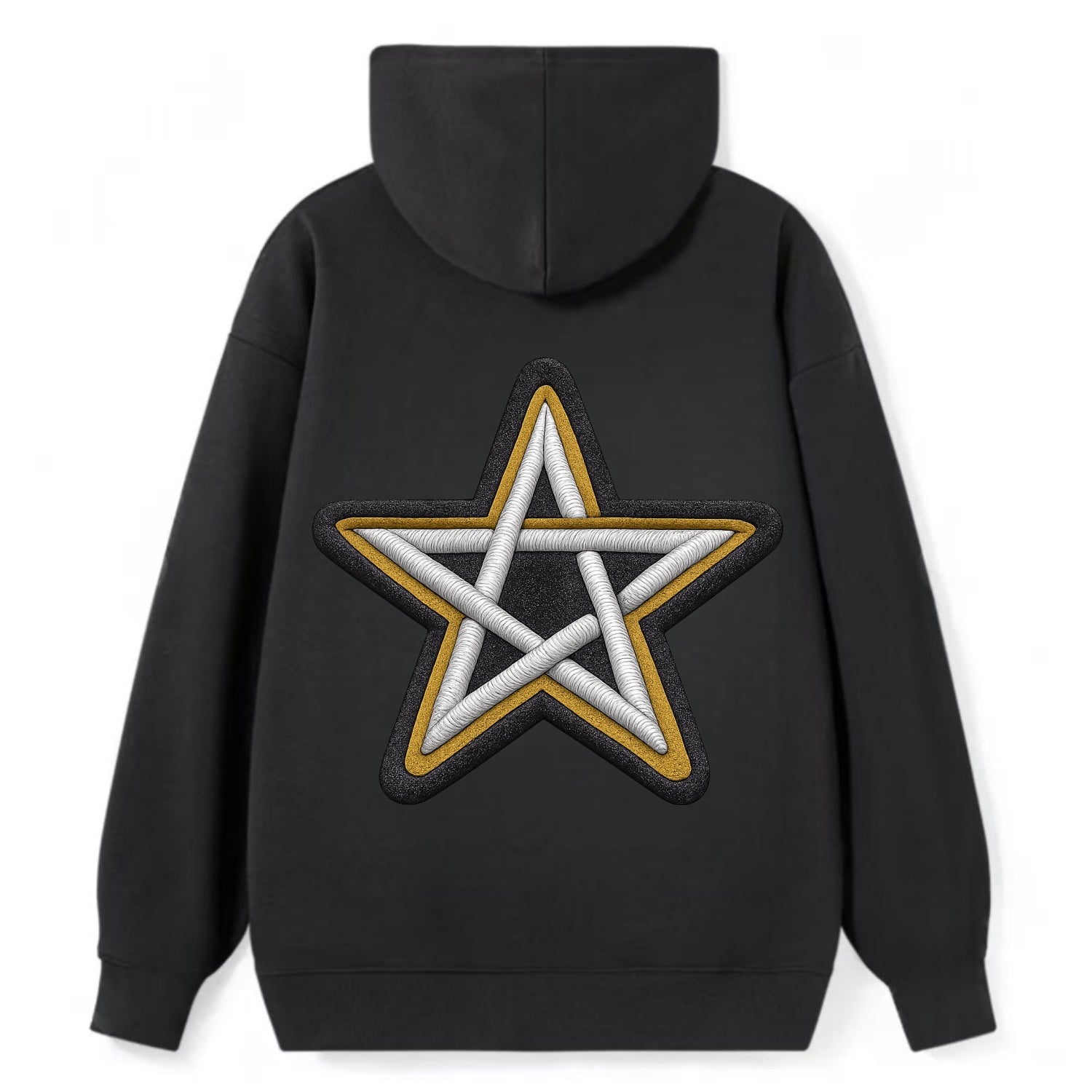 PENTAGRAM STAR - five point star in silver , protection - Classic Pullover Hoodie - Black