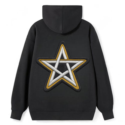 PENTAGRAM STAR - five point star in silver , protection - Classic Pullover Hoodie - Black