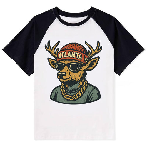 deer atlanta atl red us South - Contrast Raglan T-shirt