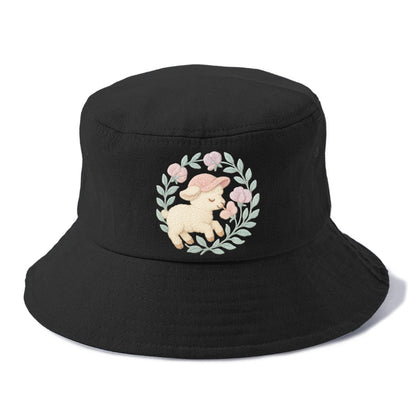 Lamb Sweet Peas  - Bucket Hat - Black