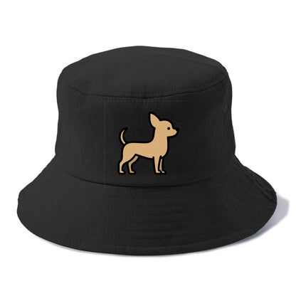 Chihuahua - Tan smooth coat flat side profile - Bucket Hat - Black