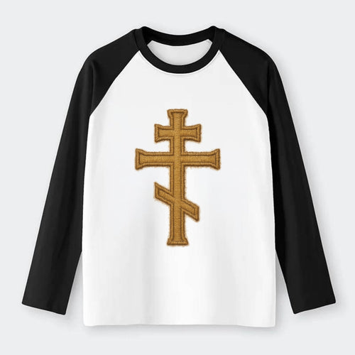 Orthodox Cross  - Raglan Long Sleeve T-Shirt