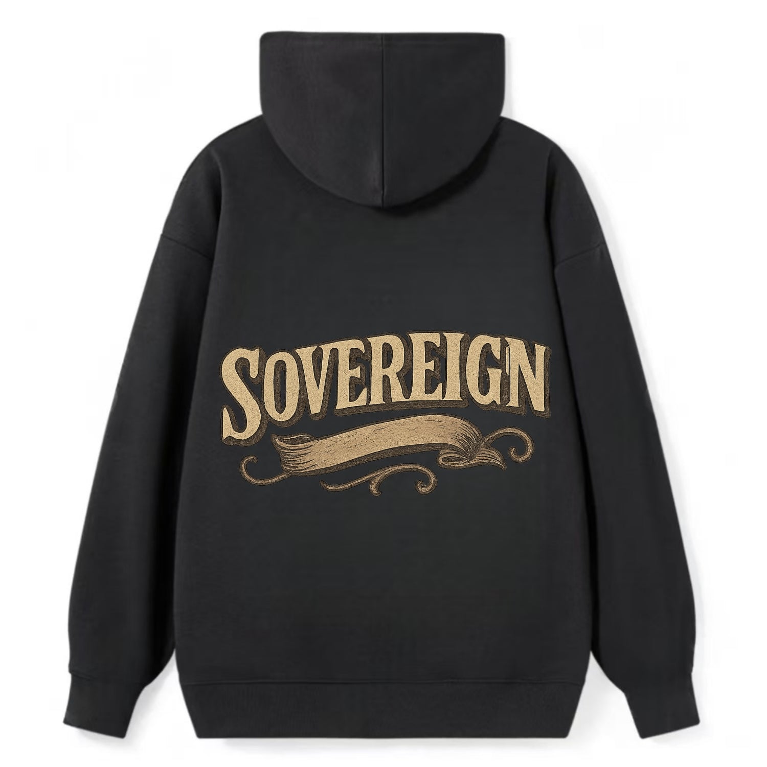 Bold typography design - "SOVEREIGN" - self-ruled, autonomous, in control - Classic Pullover Hoodie - Black