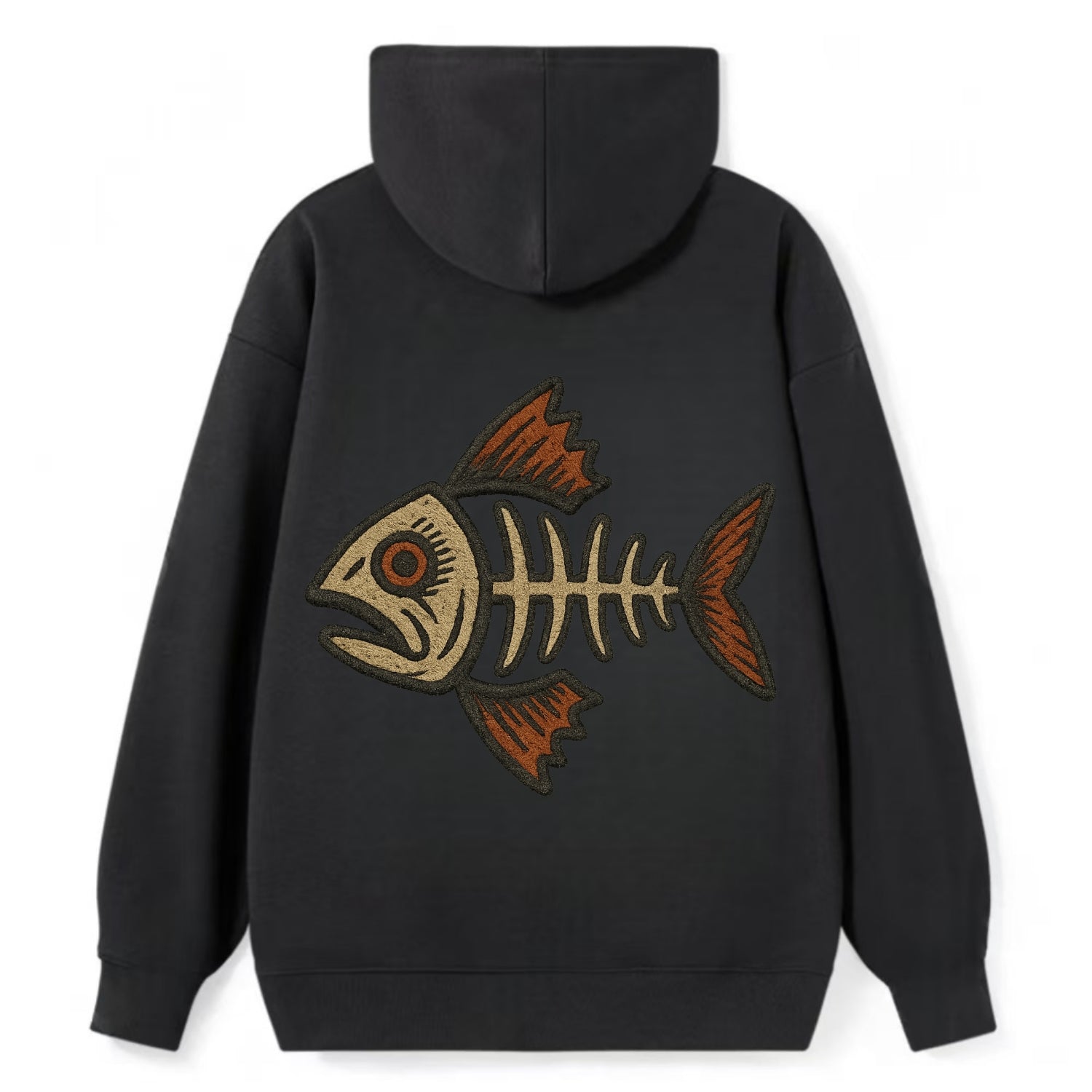 Fish Skeleton  - Classic Pullover Hoodie - Black