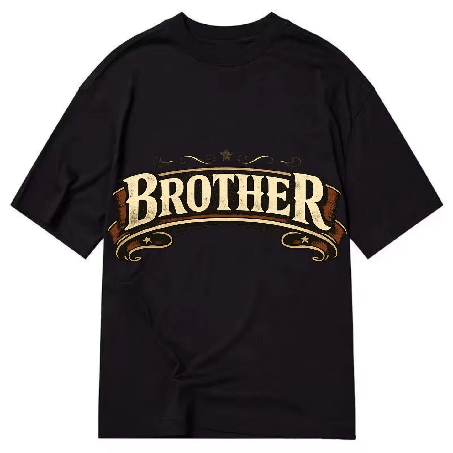 Bold typography design - "BROTHER" - male bond, brotherhood - Classic T-shirt - Black