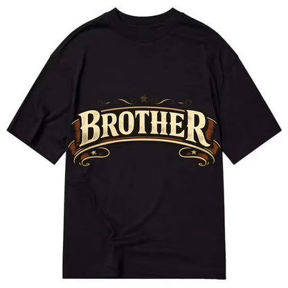 Bold typography design - "BROTHER" - male bond, brotherhood - Classic T-shirt - Black