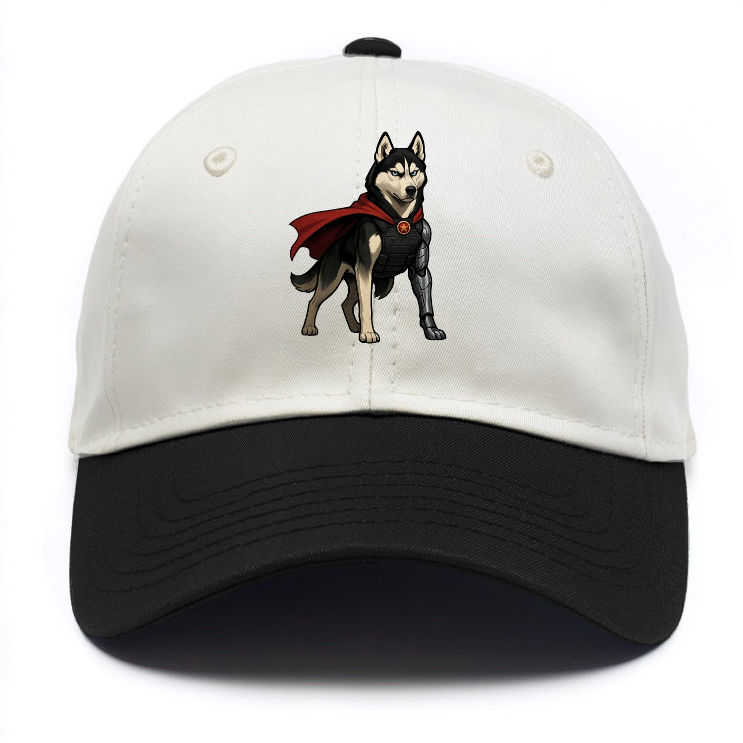 Siberian Husky Winter Soldier  - Two Tone Cap - Black