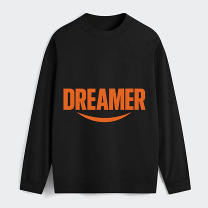 Bold typography design - "DREAMER" - imagination, seeing possibilities - Classic Long Sleeve Shirt - Black