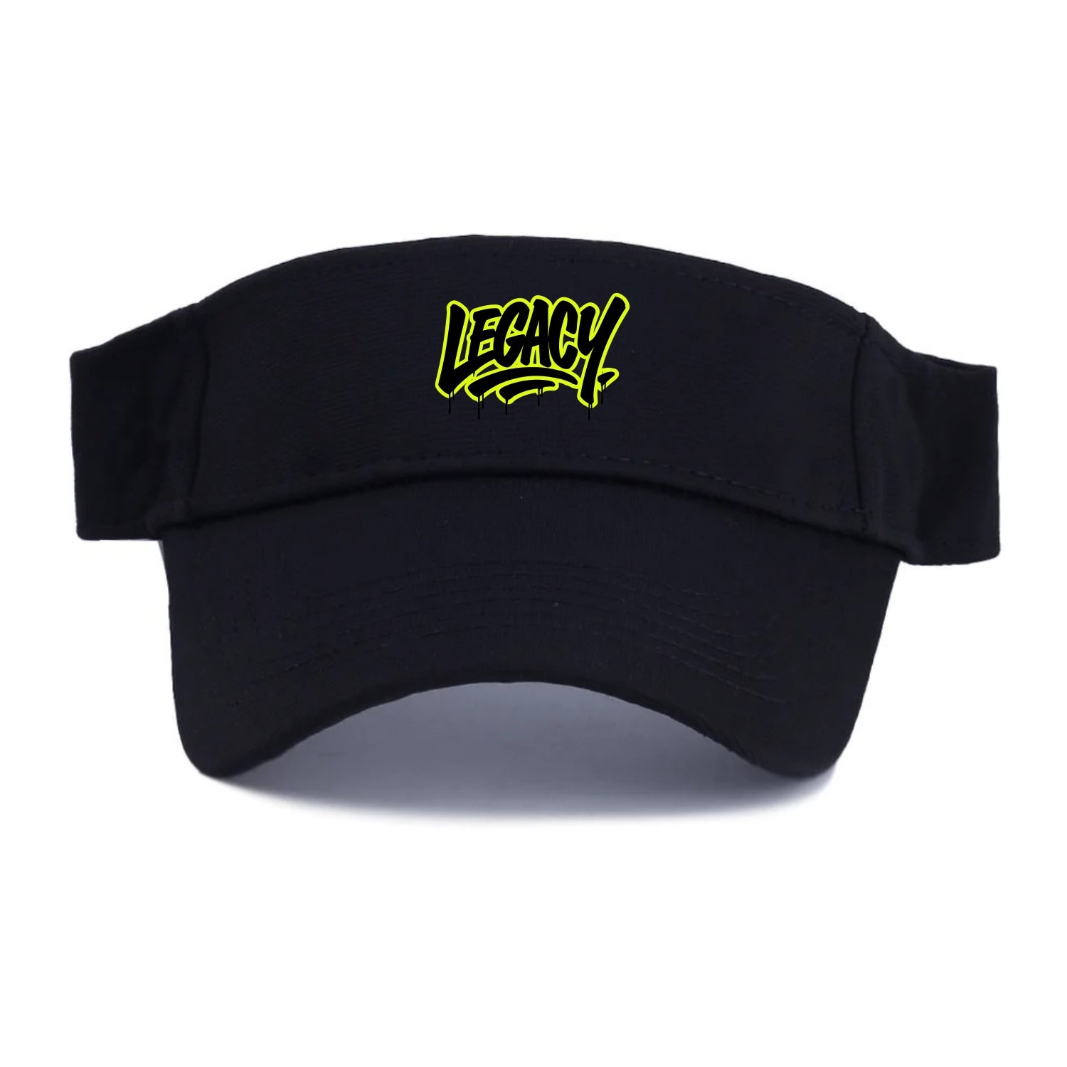 Bold typography design - "LEGACY" - what you leave behind, lasting impact - Visor - Black