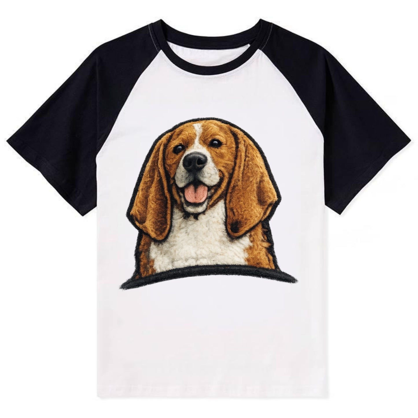 Buddy Beagle - Contrast Raglan T-shirt - Black