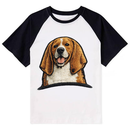 Buddy Beagle - Contrast Raglan T-shirt - Black