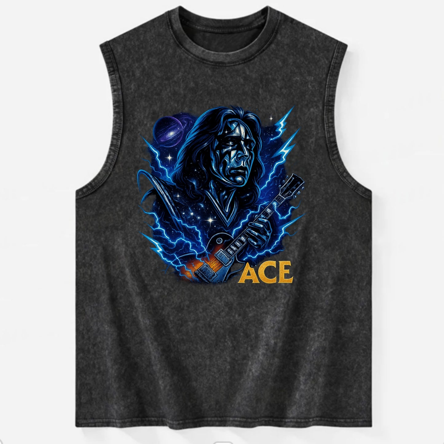 Cosmic Chrome Portrait - Vintage Washed Tank - Black
