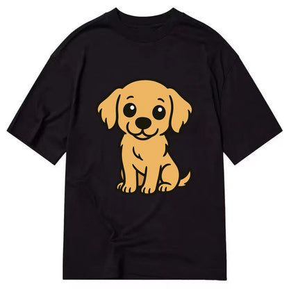 Golden Retriever - Head tilt curious pose - Classic T-shirt - Black