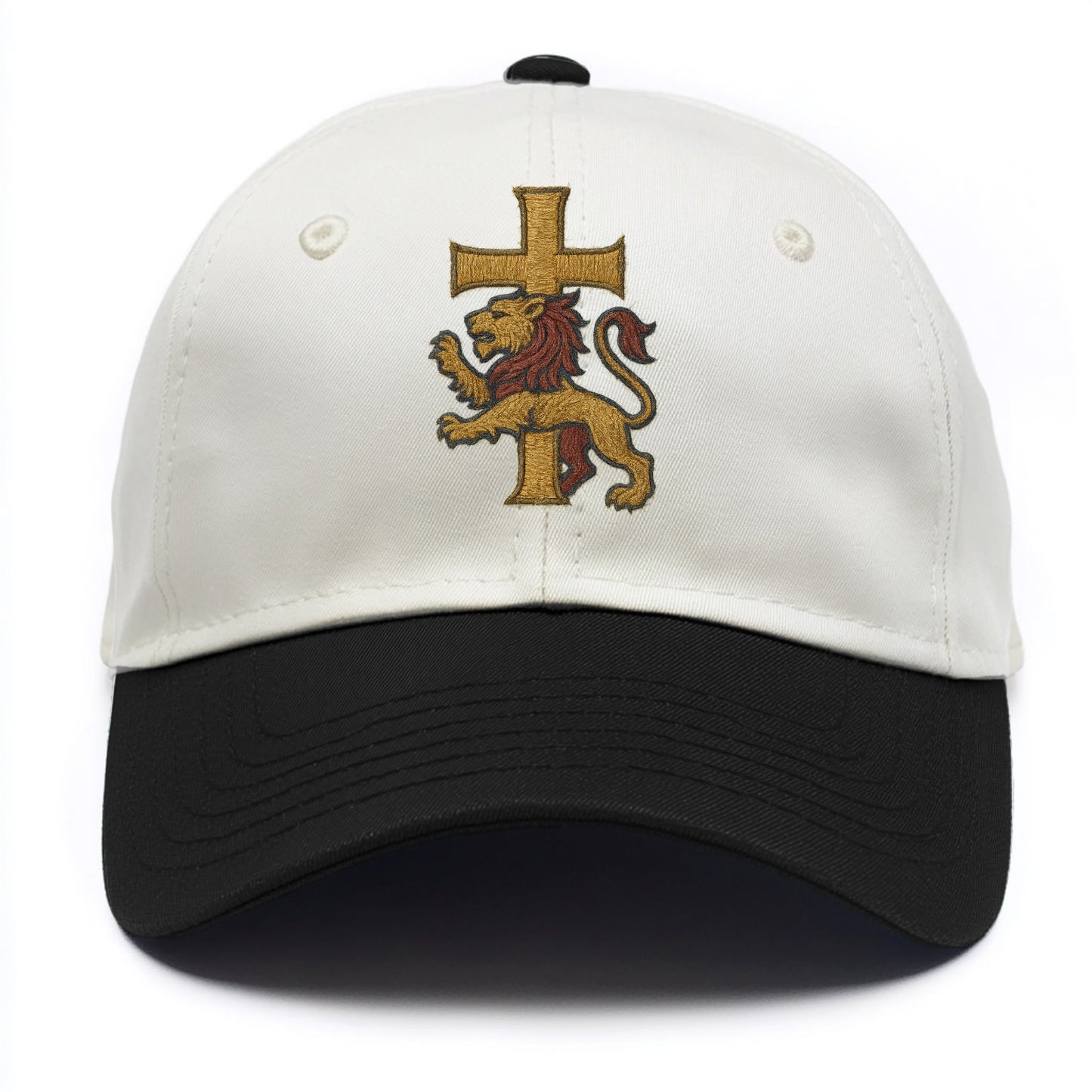 Lion and Cross  - Two Tone Cap - Black