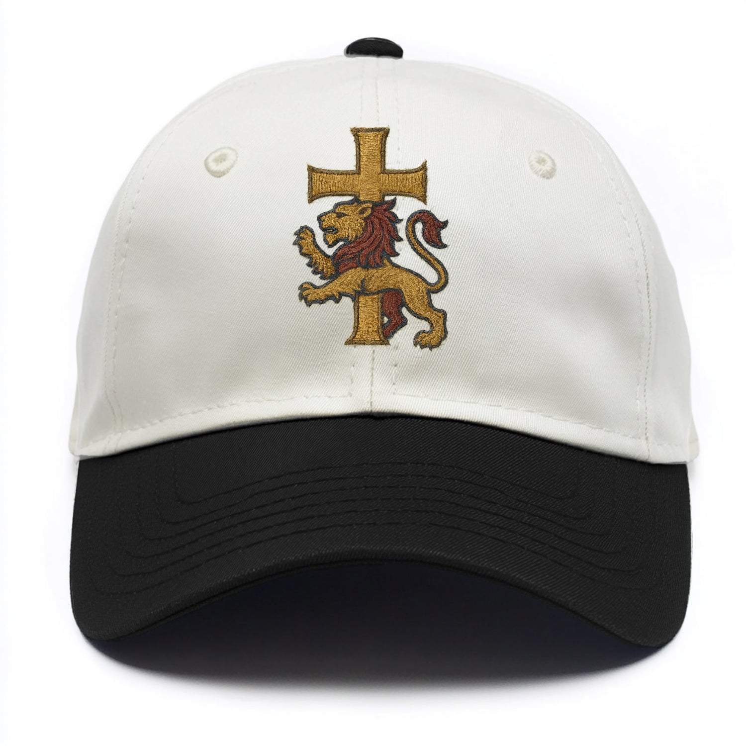 Lion and Cross  - Two Tone Cap - Black