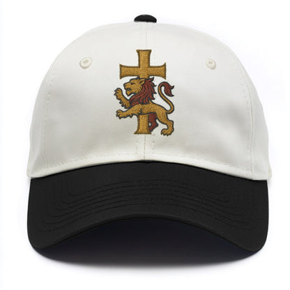 Lion and Cross  - Two Tone Cap - Black