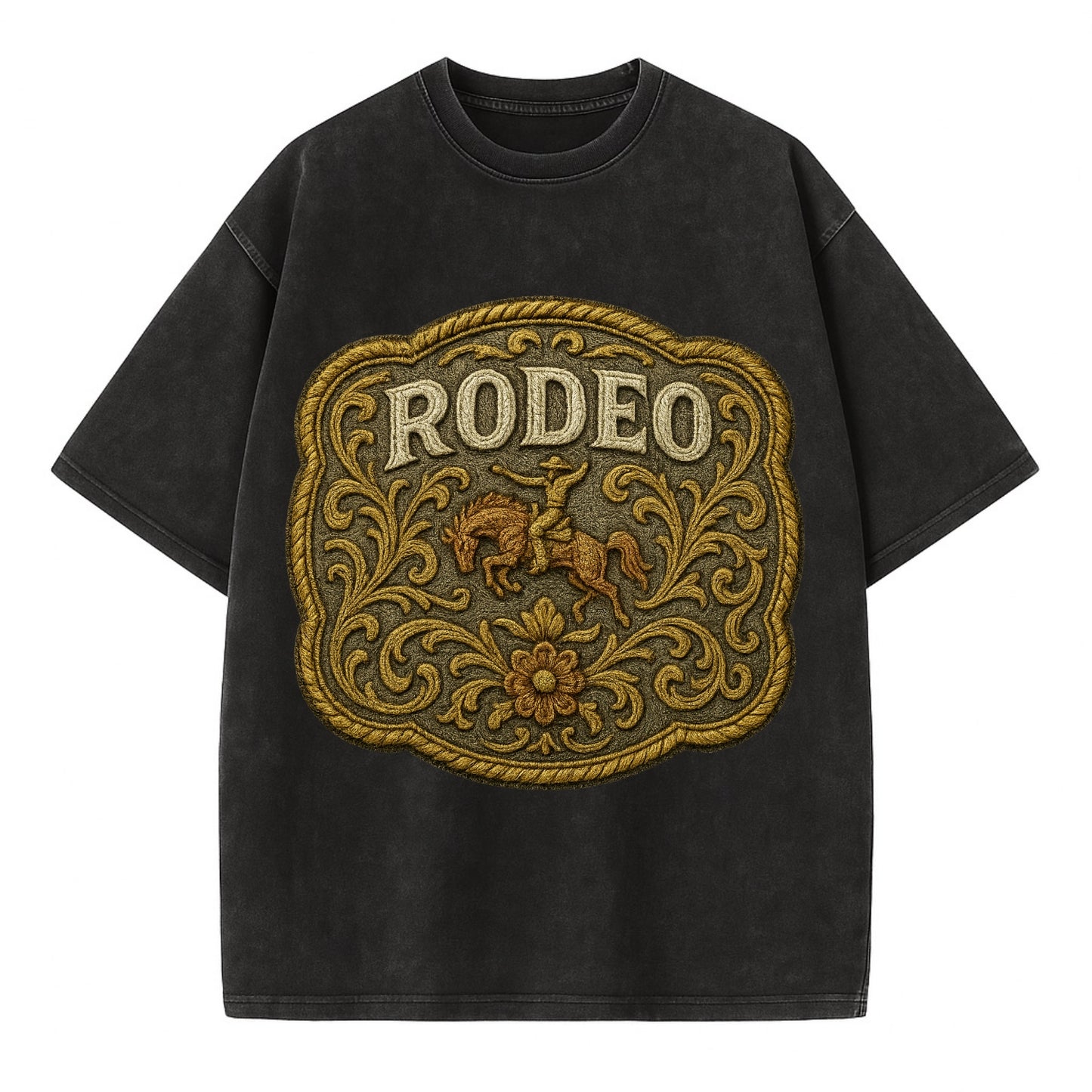 Rodeo Buckle  - Vintage T-shirt - Black