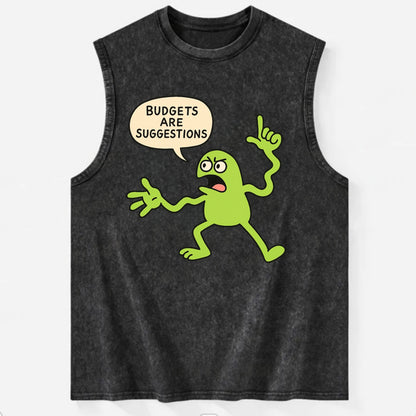 BUDGETS ARE SUGGESTIONS | Rebellious calculator - Vintage Washed Tank - Black