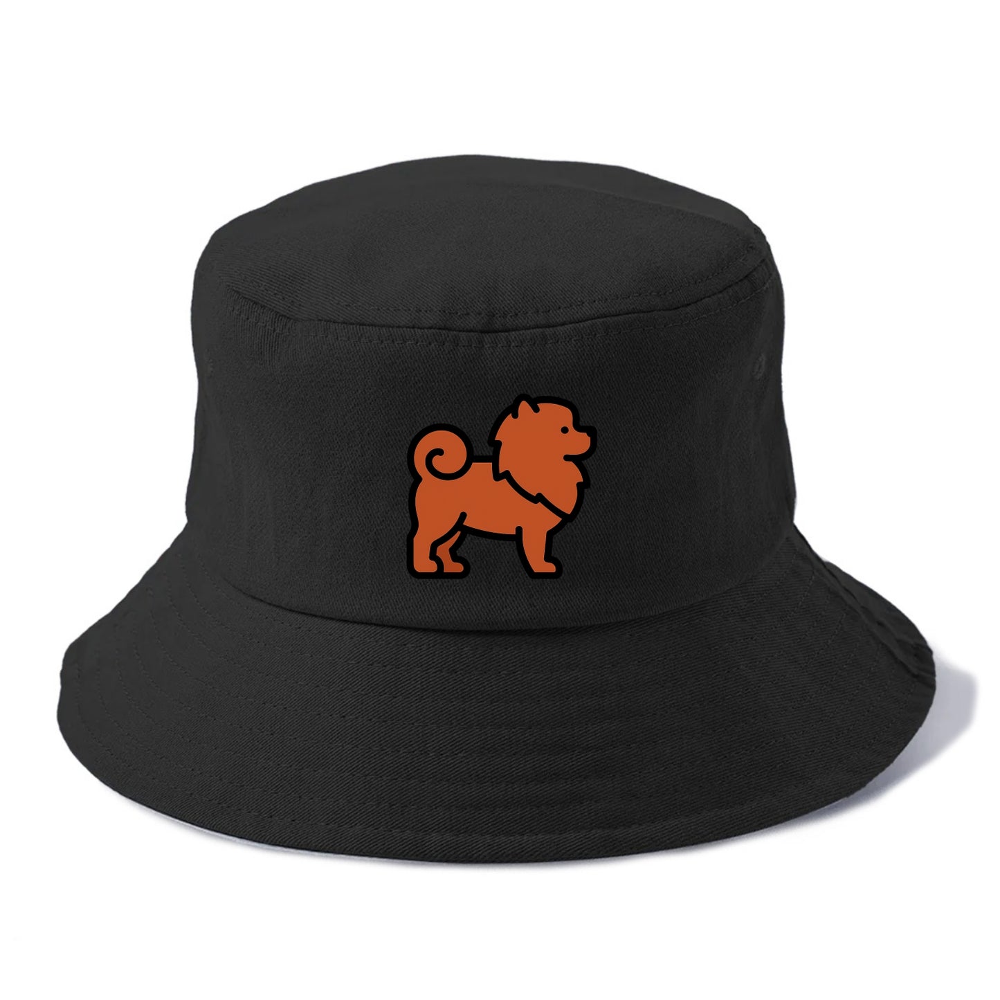 Chow Chow - Red fluffy flat side profile - Bucket Hat - Black